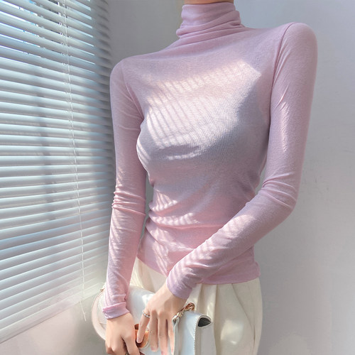 内搭欧货微透高领春秋薄款