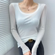 白色内搭绝美打底衫 蕾丝双层网纱低领可外穿上衣高级感 女低领修身