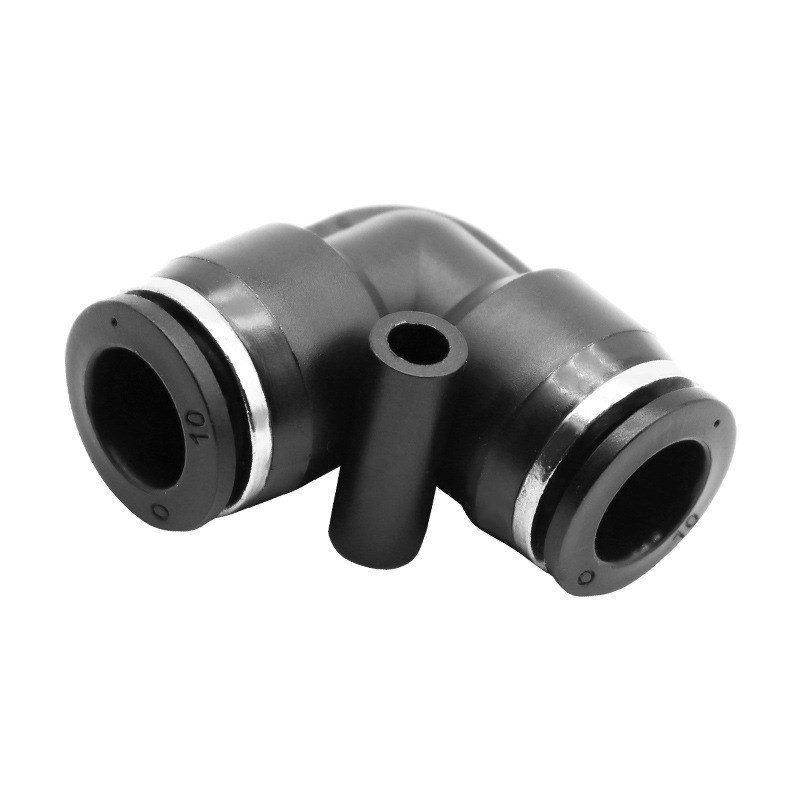 黑色L型二通PV4/6/8/10/12/14/G16 快速快插气动气管接头直角弯头