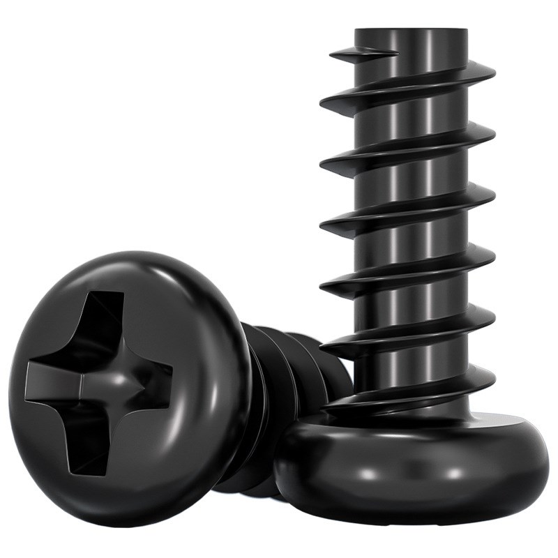 PB加硬铁碳钢黑色圆头十字平尾自攻螺丝A盘头小螺钉M1M1.2M2M3M4m