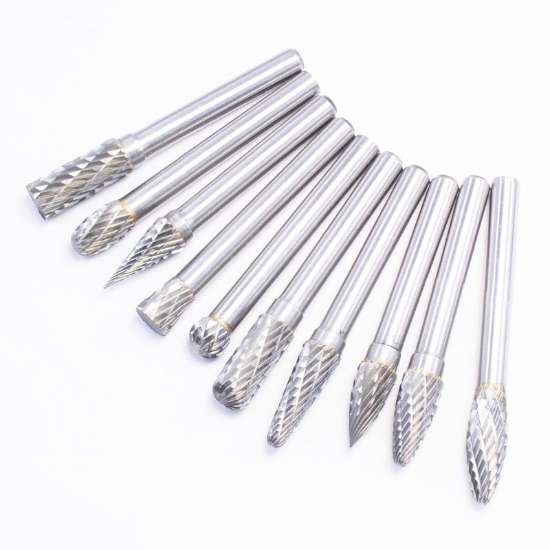 硬质合金旋转f锉6*8套装钨钢电磨头金属玉石木雕根雕刻抛光打磨锉