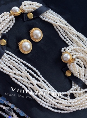 欧美珍珠项链古董中古琉璃