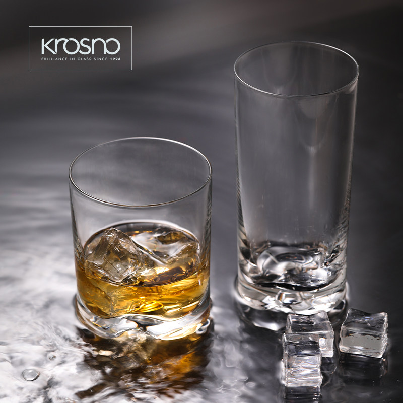 波兰KROSNO进口水晶玻璃威士忌杯啤酒杯水杯洋酒杯茶杯果汁杯家用