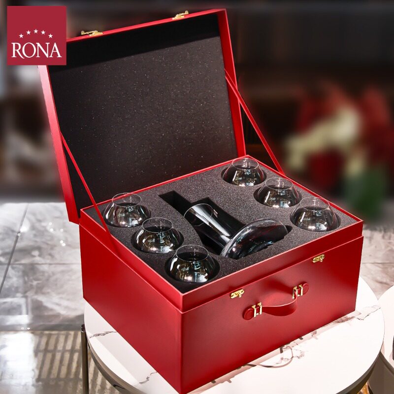 洛娜Rona进口红酒杯葡萄酒杯勃艮第醒酒器复古风高端礼盒套装送礼