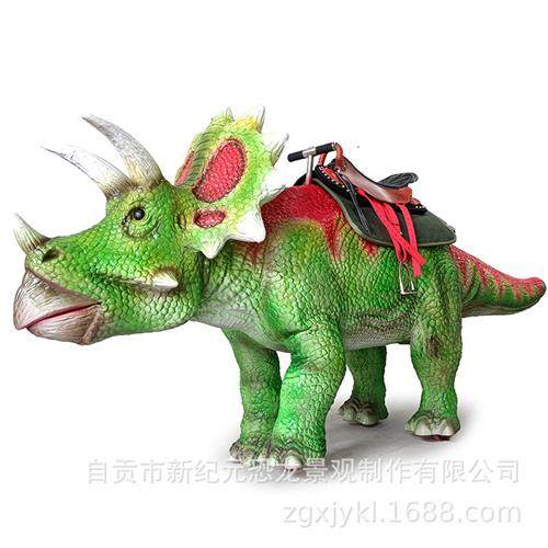 新品大仿真骑行恐龙电动车广场商场游乐场发光发声游乐设备可定作