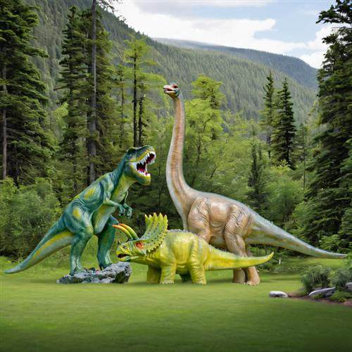 户外大型仿真恐龙雕塑模型玻璃钢霸王龙楼几何块面龙景区装饰摆件