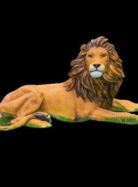 玻璃钢户外大型狮子仿真动物雕塑商场景区景观游乐动物园装饰摆件