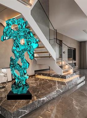 透明树脂大型落地新中式客厅太湖石摆件软装饰品工艺装置水晶雕塑