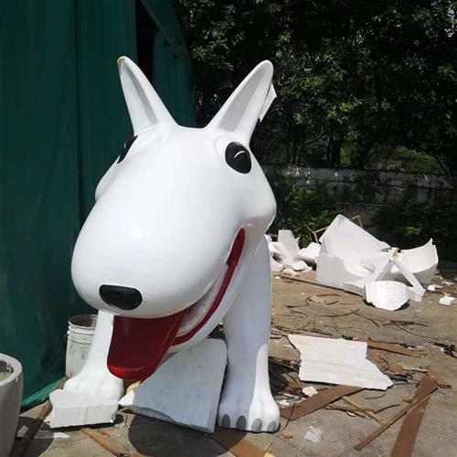 大型玻璃钢落地摆件仿真动物卡通狗雕塑宠物店门口柴犬商场装饰