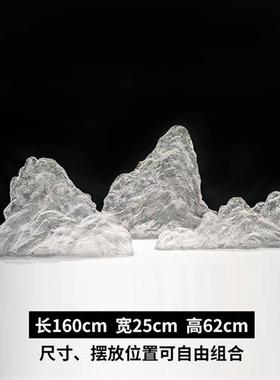 轻奢透明树脂假山组合桌面装置摆件酒店会所售楼处大厅雕塑装饰品
