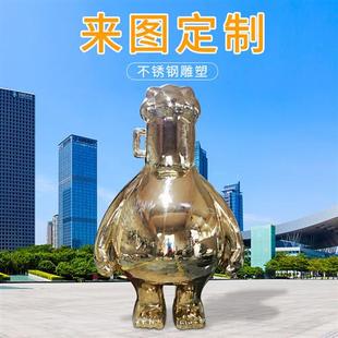 户外大型城市广场标志雕塑酒店大堂创意人物金属摆件锻铜动物雕塑