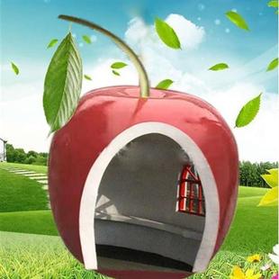 园林景观卡通房屋苹果屋水果玻璃钢材质游乐园设施工艺品雕塑