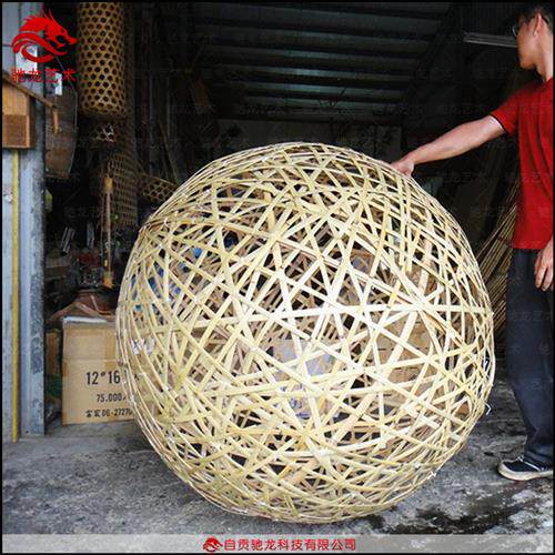 仿真藤球编织鸟巢圆球柳条编织打造大型造型藤蔓编织艺术美陈装置
