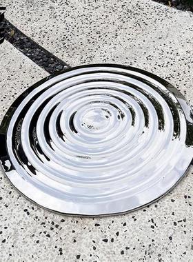 抽象不锈钢水纹波浪纹水滴纯手工雕塑落地摆件户外艺术水景装饰品