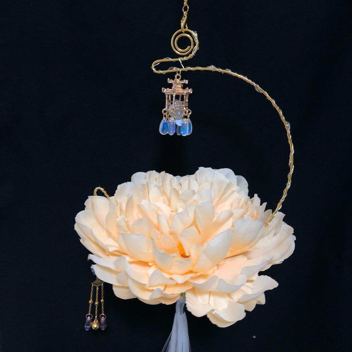 新年带灯杆古典复古中国风古代汉服灯笼手提走秀手持宫灯小芙蓉