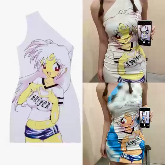 (Good Night) in Stock Ashley Williams Sailor Moon Printed Tank Dress in Multiple Colors