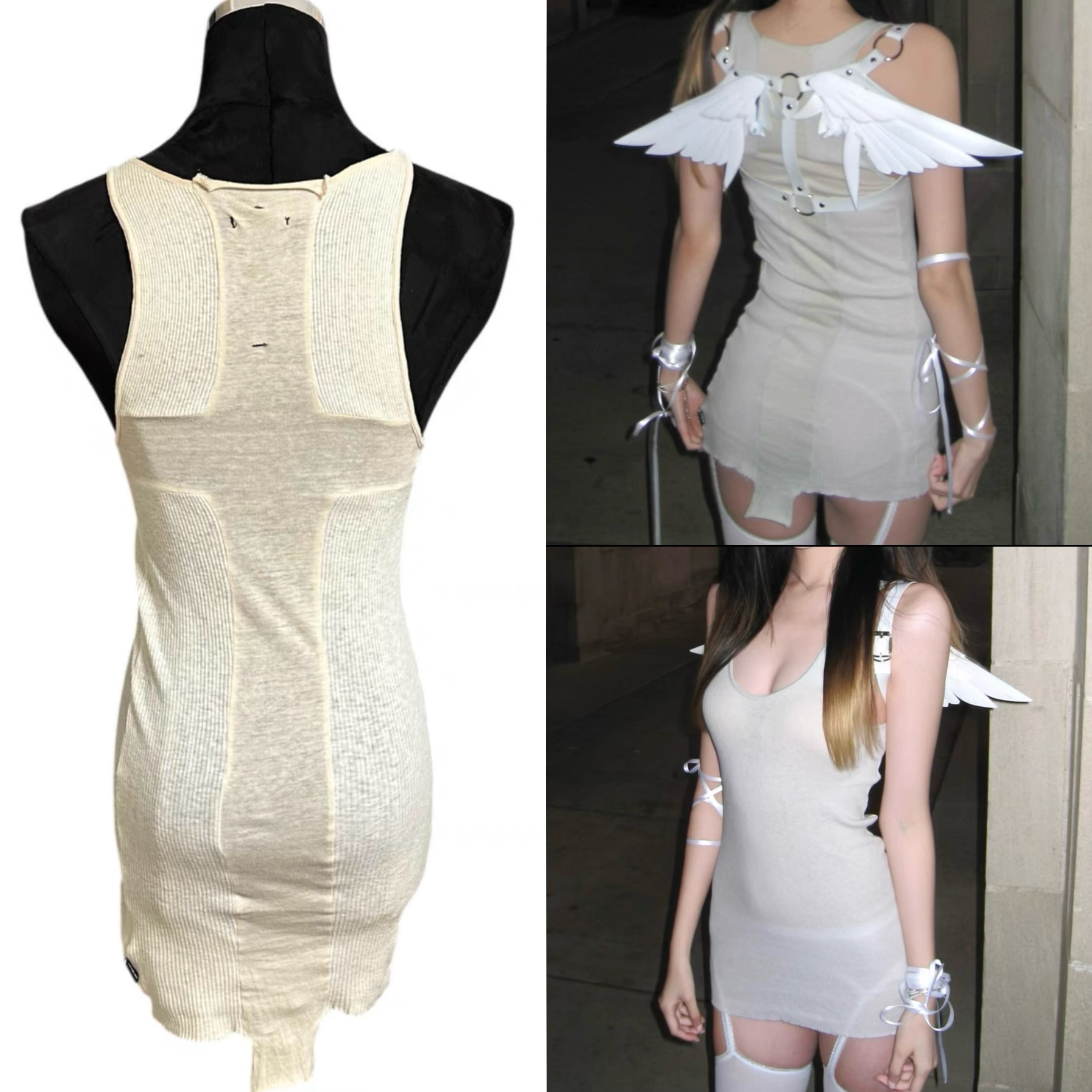 thumbnail for (Good night) ifsixwasnine spot detachable fur collar irregular knit cardigan