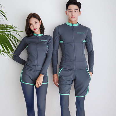 情侣分体冲浪服水母潜水服泳衣女