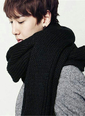 men winter neck warmer muffler couple knit long scarf