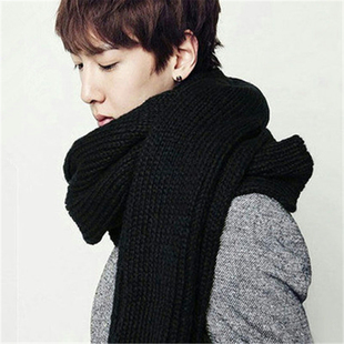 men winter neck warmer muffler couple knit long scarf