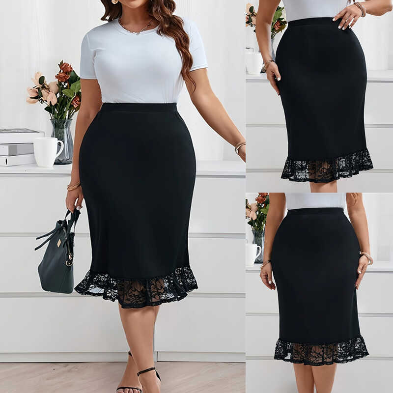 WomenPlusSizkirtLacH图片
