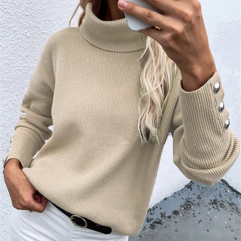 Winter fashion women turtleneck 2024ladies Loose knitwear 女
