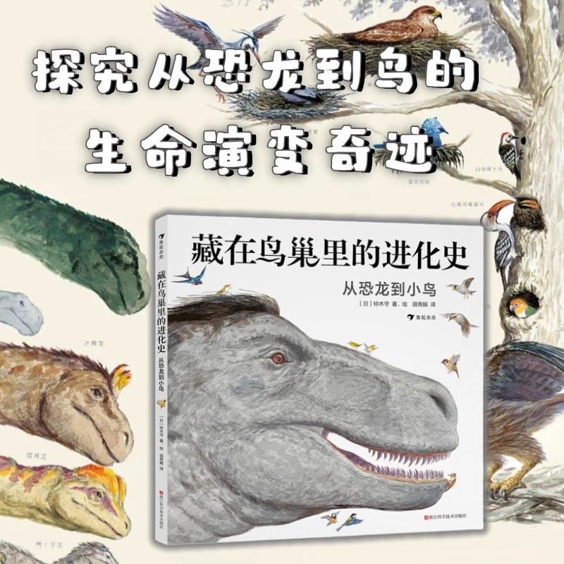 浪花朵朵正版现货 藏在鸟巢里的进化史 从恐龙到小鸟 恐龙进化 自然观察科学启蒙  7-10岁自然观察科学启蒙少儿科普绘本