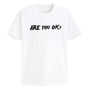 ARE YOU OK 致敬雷军有趣态度英文字母定制t恤衫纯棉短袖百搭上衣