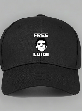 FREE Luigi Mangione 释放路易吉头像休闲棒球帽水洗做旧鸭舌帽子