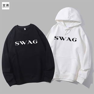 Justice新专辑SWAG同款字母贾斯汀比伯印花宽松衣服圆领卫衣帽衫