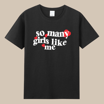 so many girls like me说唱capper短袖cos衣服上衣纯棉圆领t恤男