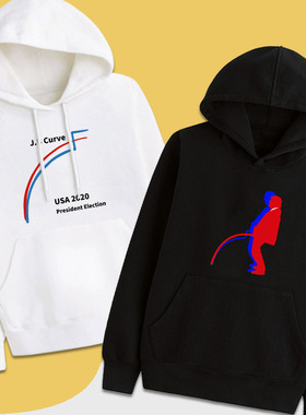 Biden拜登Curve美国大选曲线走势图卫衣定制连帽衫套头外套印logo