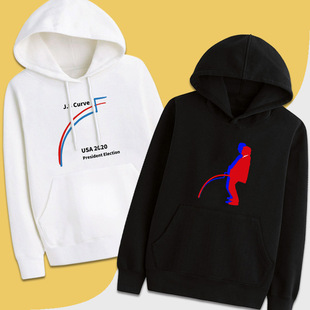 Biden拜登Curve美国大选曲线走势图卫衣定制连帽衫 套头外套印logo