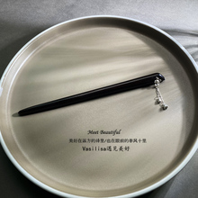 有12至18厘米可选短款发簪花朵黑檀木簪子新中式简约日常盘发旗袍