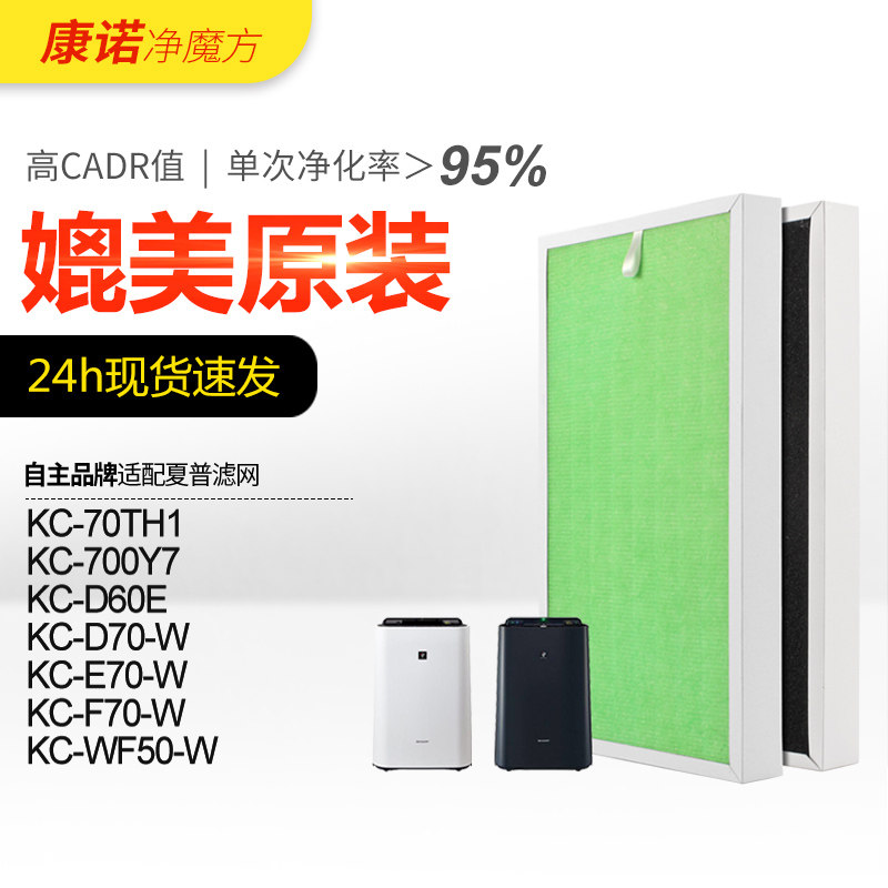 适配夏普空气净化器过滤网KC-70TH1/KC-D60E过滤芯除甲醛KC-F70-W