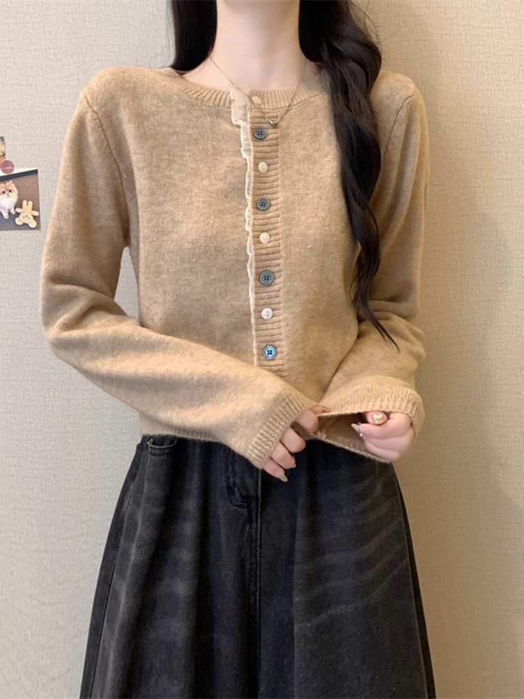 小个子打底衫女春秋2025新款高级感针织内搭短款开衫长袖上衣毛衣