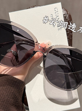 日本进口高端SJ透灰色超大框墨镜女高级感2025新款偏光太阳镜防紫