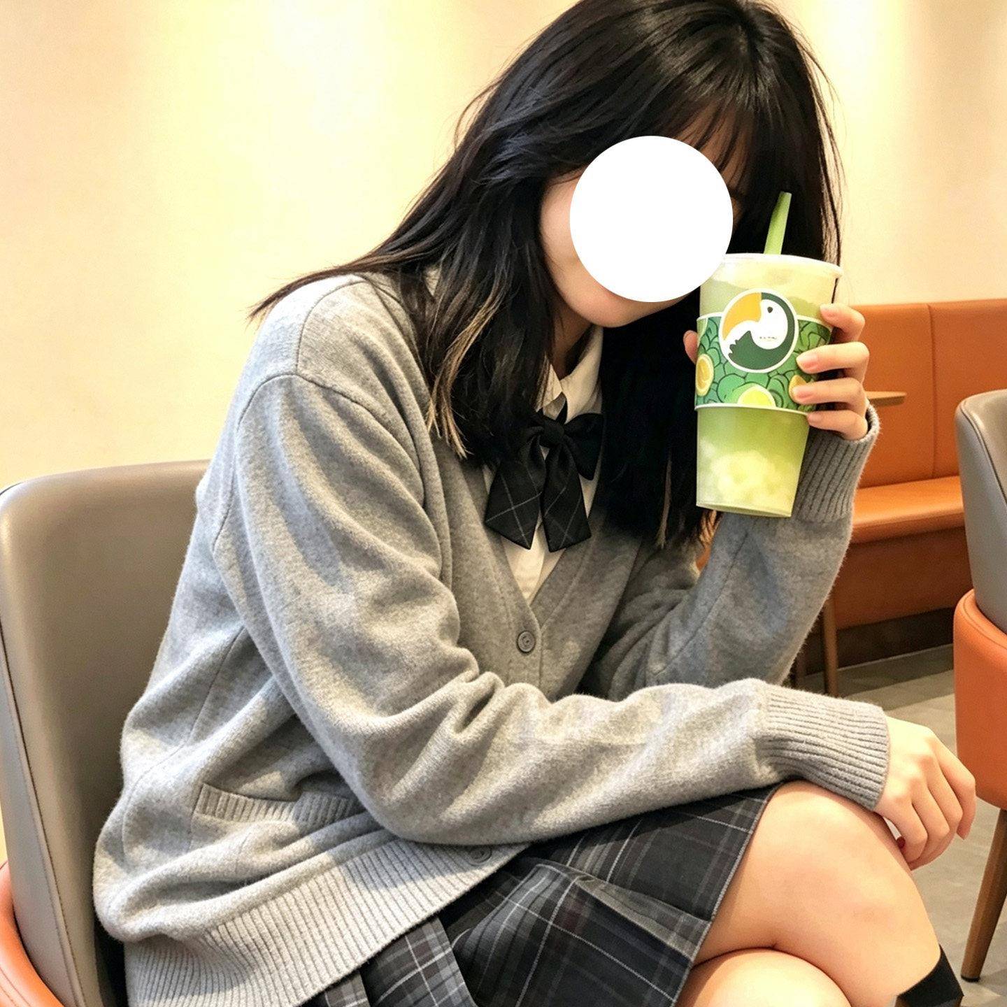 JK制服系学院风搭感校YIQ供早秋毛衣长袖宽松百针织开衫外套女日
