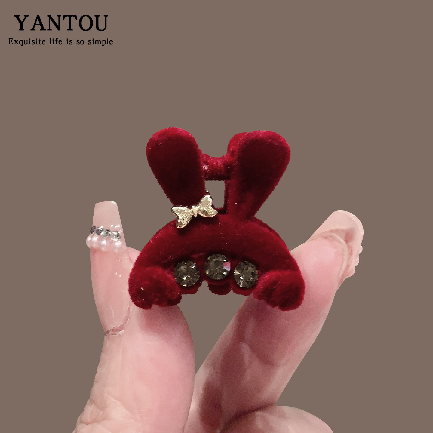 秋冬丝绒兔耳朵鲨鱼夹小号发夹新年红色刘海抓夹公主头碎发夹顶夹,饰品/流行首饰/时尚饰品新,发饰,淘宝优惠券,粉丝福利购,淘宝优惠卷