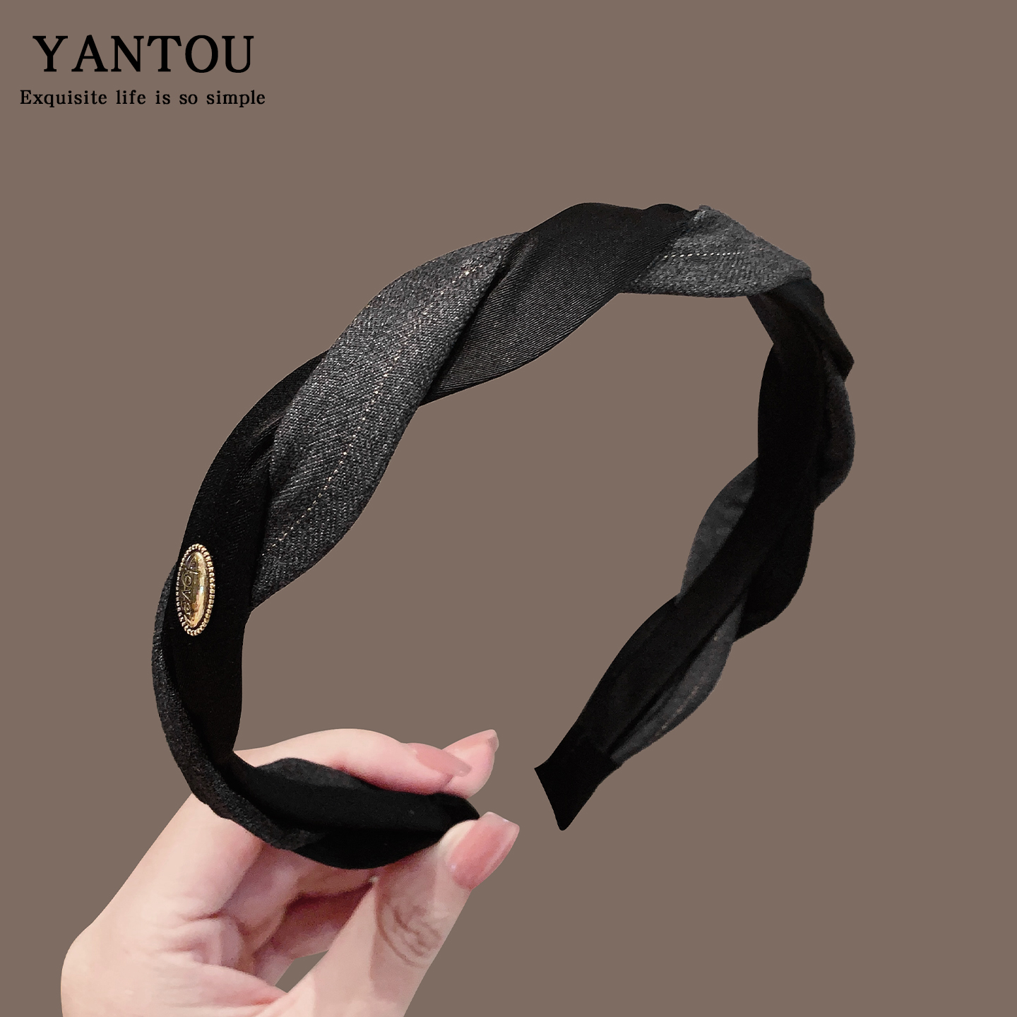 新款洋气时尚压发头箍气质金属卡