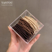 韩版 高弹力橡皮筋女扎头发绳莫兰迪头饰耐用不伤发简约发圈 基础款