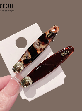 韩国高端小众复古精致醋酸边夹侧边夹子头饰高级感一字夹发夹发饰