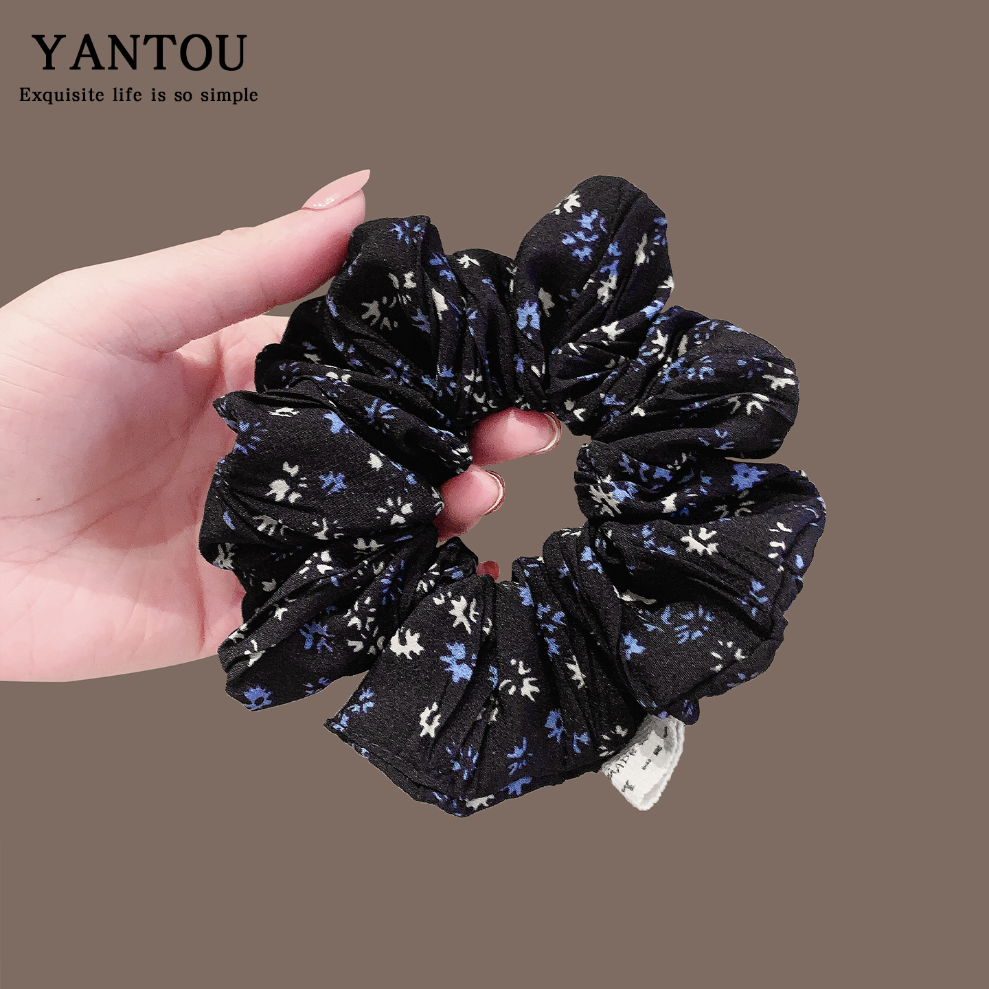 碎花大肠发圈女气质扎马尾发绳