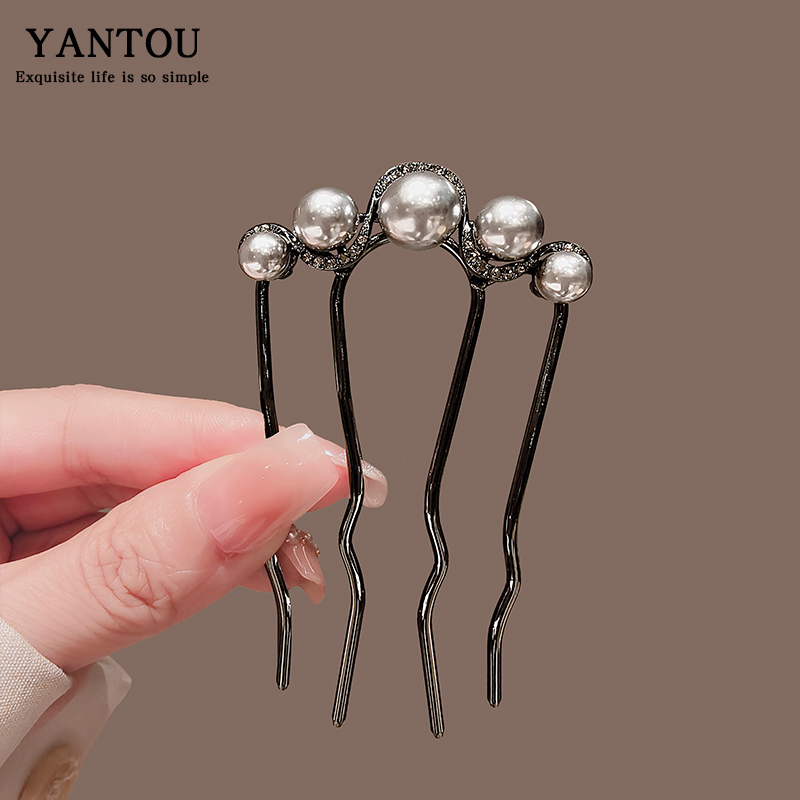 颜透发簪合金/镀银/镀金日韩发饰