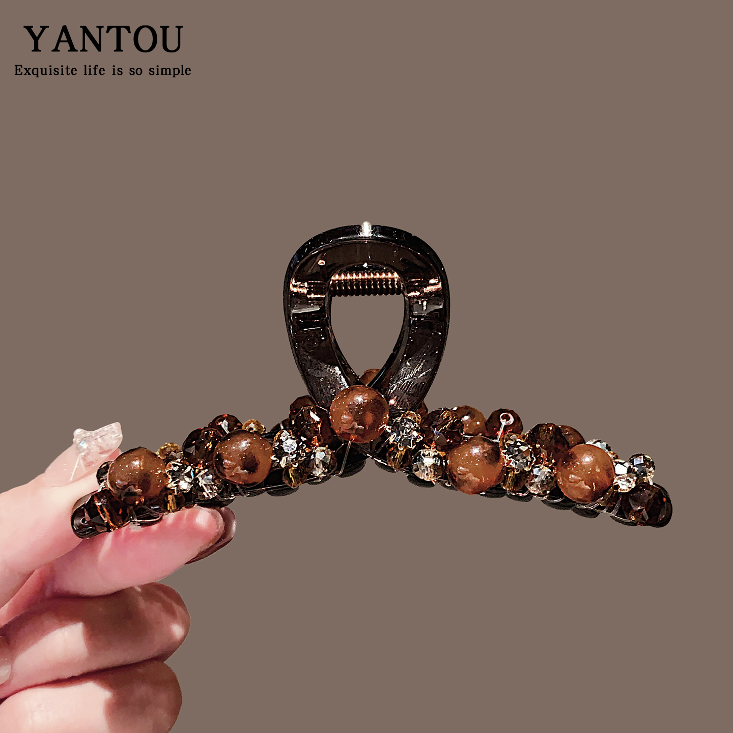 盘发鲨鱼夹子头饰发夹后脑勺发抓