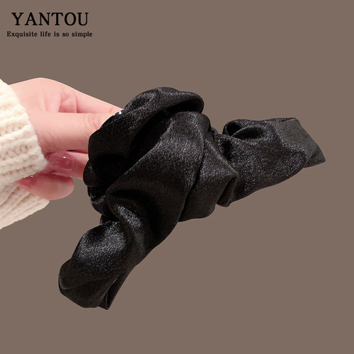 高级缎面大号发抓夹轻奢褶皱后脑勺夹子鲨鱼夹2024新款女发卡头饰 - 封面