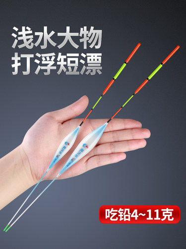 浅水打浮鲢鳙矶钓滑漂短尾