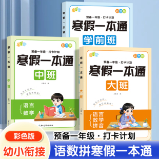 幼儿园寒假作业一本通幼小衔接学前班中班大班练习册拼音语言数学每日一练教材全套幼升小一日一练识字认字思维训练加减法练习题