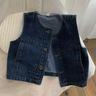 男女童牛仔马甲2025春秋新款儿童洋气时髦背心坎肩女孩外穿马夹潮
