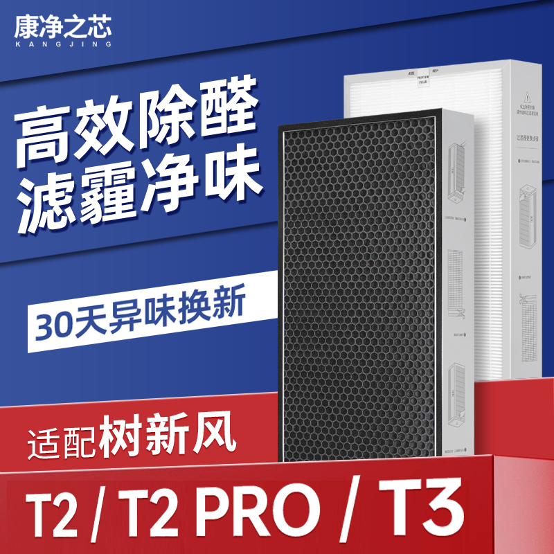适配树新风空气净化器滤芯T2/T2 Pro/T3除甲醛雾霾PM2.5过滤网